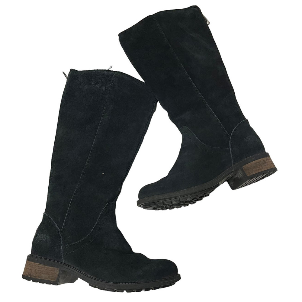 Women's UGG 1005434 Seldon Suede Leather Knee High Boots Black size 6
